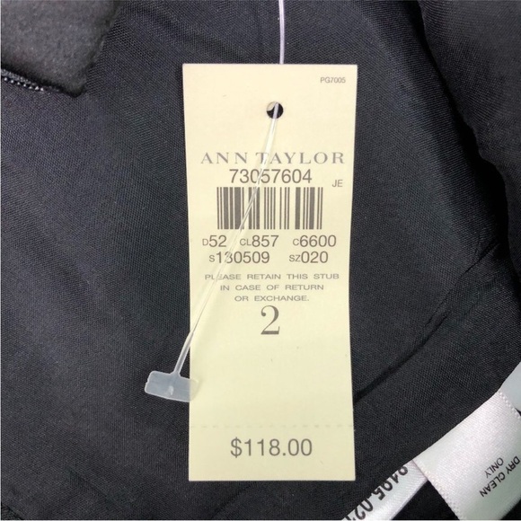 Ann Taylor black wool blend sequin pencil skirt sz 2 - Picture 7 of 7